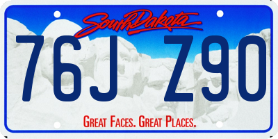 SD license plate 76JZ90