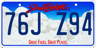 SD license plate 76JZ94