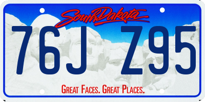 SD license plate 76JZ95