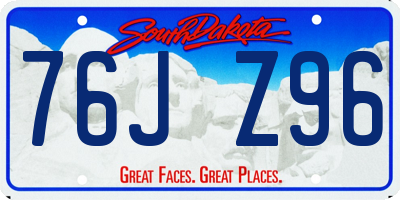 SD license plate 76JZ96