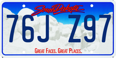SD license plate 76JZ97