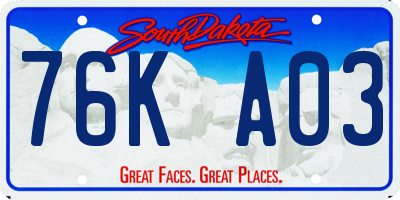 SD license plate 76KA03