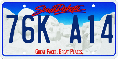 SD license plate 76KA14