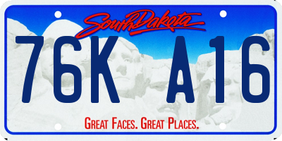 SD license plate 76KA16