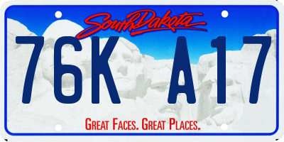SD license plate 76KA17