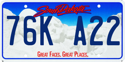 SD license plate 76KA22