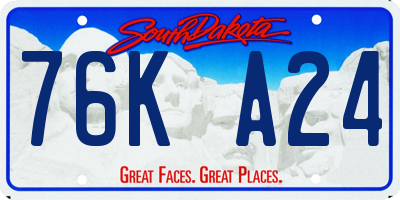 SD license plate 76KA24
