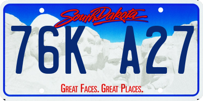 SD license plate 76KA27