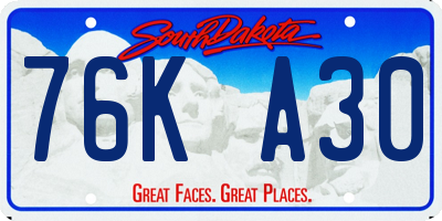 SD license plate 76KA30