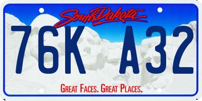 SD license plate 76KA32