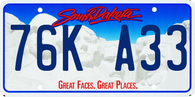 SD license plate 76KA33