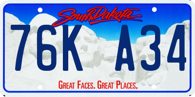 SD license plate 76KA34