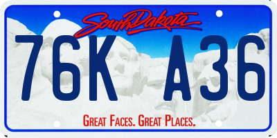 SD license plate 76KA36
