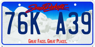 SD license plate 76KA39