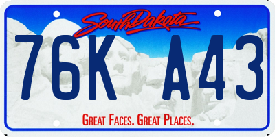 SD license plate 76KA43