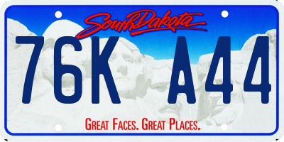 SD license plate 76KA44
