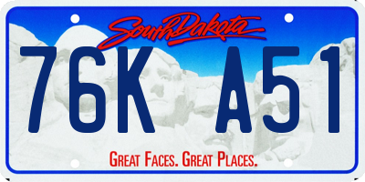 SD license plate 76KA51