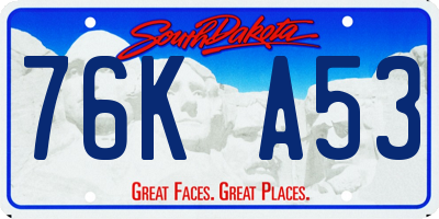SD license plate 76KA53