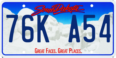SD license plate 76KA54