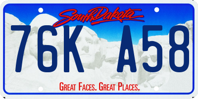 SD license plate 76KA58