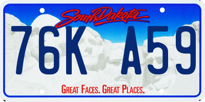 SD license plate 76KA59