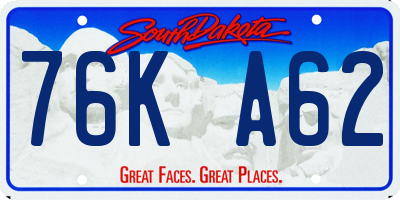 SD license plate 76KA62