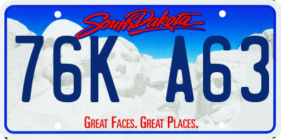 SD license plate 76KA63