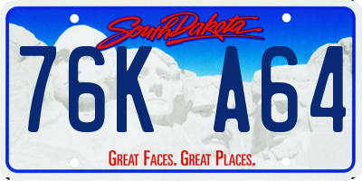SD license plate 76KA64