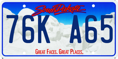SD license plate 76KA65