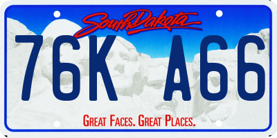 SD license plate 76KA66