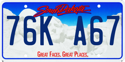 SD license plate 76KA67