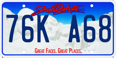 SD license plate 76KA68
