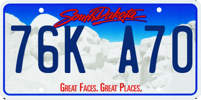SD license plate 76KA70