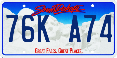 SD license plate 76KA74