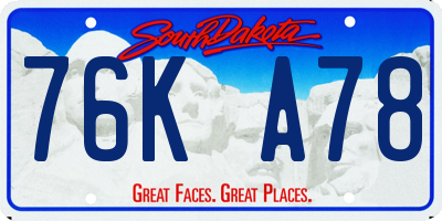 SD license plate 76KA78