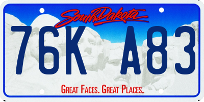 SD license plate 76KA83