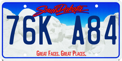 SD license plate 76KA84