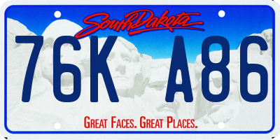 SD license plate 76KA86