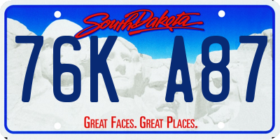 SD license plate 76KA87