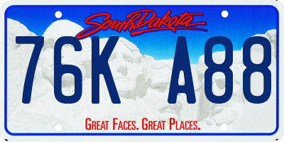 SD license plate 76KA88