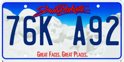 SD license plate 76KA92