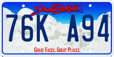 SD license plate 76KA94