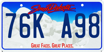 SD license plate 76KA98