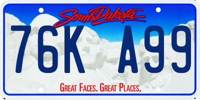 SD license plate 76KA99