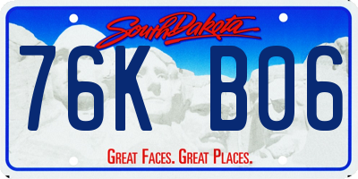 SD license plate 76KB06