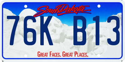 SD license plate 76KB13
