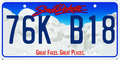 SD license plate 76KB18