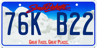 SD license plate 76KB22