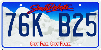 SD license plate 76KB25