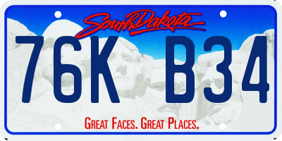 SD license plate 76KB34